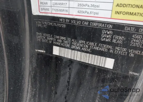 2011 Volvo C70 T5 from USA, damaged, VIN YV1672MC7BJ112128